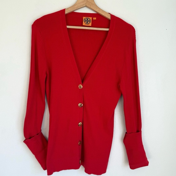 Tory Burch Red Cardigan Sweater - Picture 4 of 8